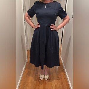 COS Navy Midi Dress